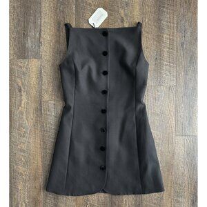 Attersee Wool Silk Sculpted Mini Dress in Black, Size 2 - NWT